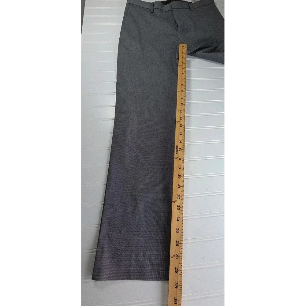 Banana Republic Pants‎ Mens 31 x 30 Slim Fit Gray Flat Front CHECK Chino Stretch